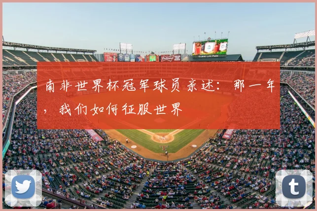 南非世界杯冠军球员亲述:那一年,我们如何征服世界
